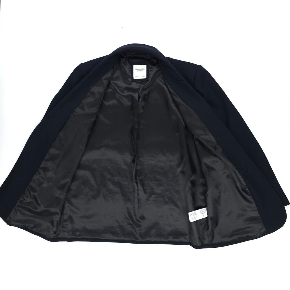 ABERCROMBIE 90s Dad Oversized Blazer Navy Old Money Quiet Luxury Preppy Academia - Picture 9 of 10